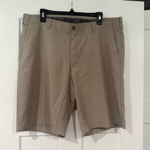 Hogan Beige Flat Front Men Shorts